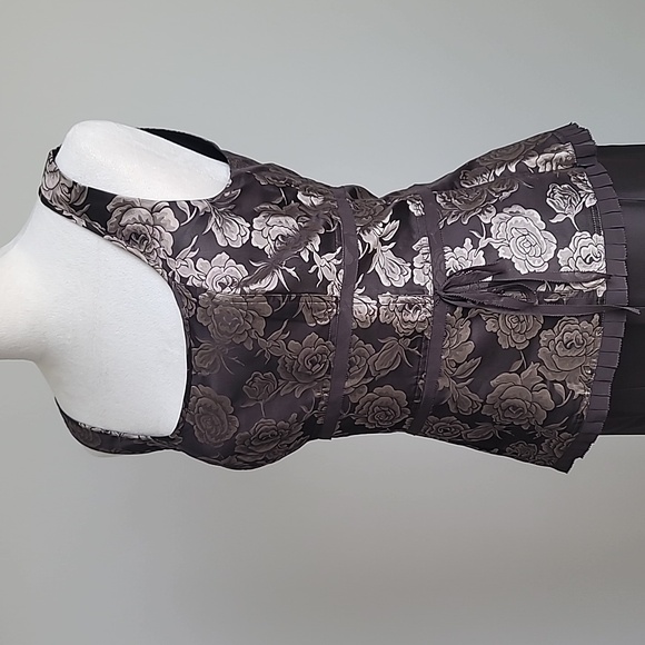 NWOT 100% Silk Vintage Formal Ann Taylor Top & Skirt, Brown, Size: 8 - Picture 4 of 16